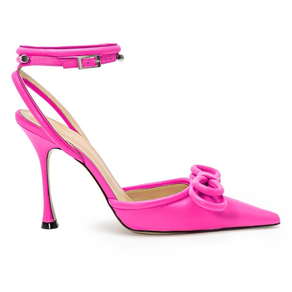 Brand new Mach & Mach Bow Leather Sandals in Fuschia . - Picture 3 of 12